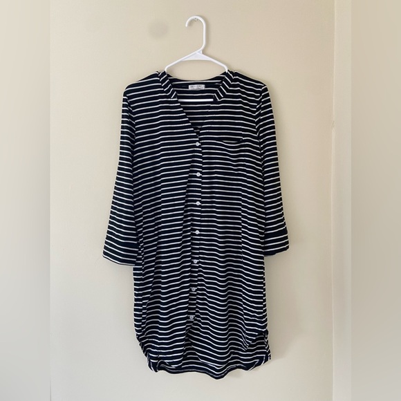 ✨3/$10✨ Ekouaer 3/4 Sleeve Striped Sleep Dress - Picture 2 of 7
